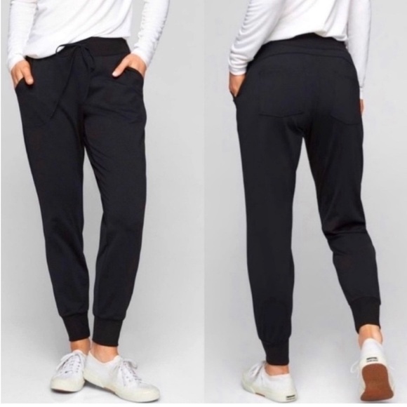 Athleta Flux Jogger Black Pull On Athleisure Pant Size 0/Small - Picture 1 of 6